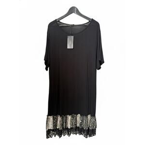 WESTERN BOHO Snake Print Lace Hem Dress NWT Large L&B Lucky & Blessed